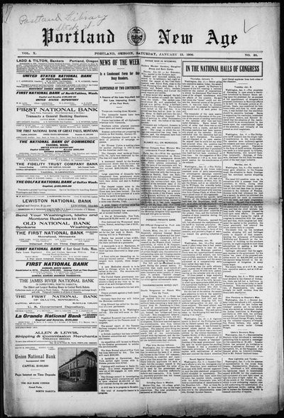 The New Age (Portland), Jan 13, 1906