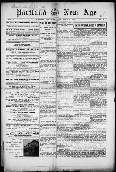 The New Age (Portland), Mar 31, 1906