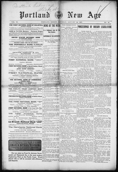 The New Age (Portland), Jan 26, 1907