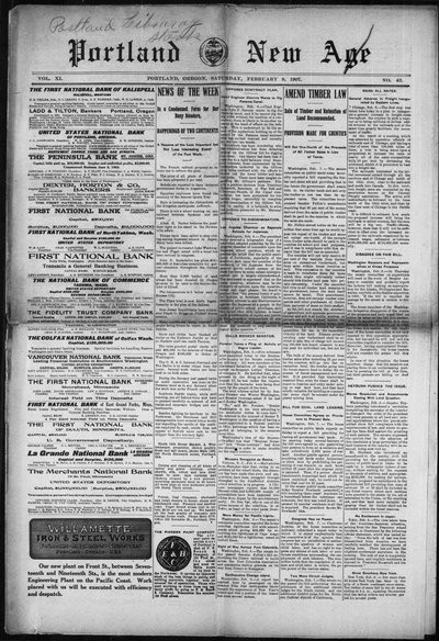The New Age (Portland), Feb 9, 1907