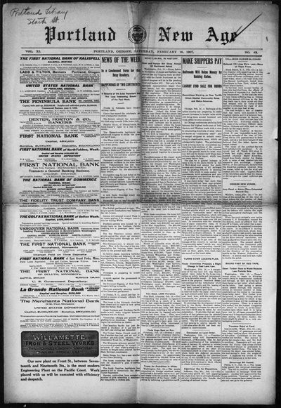 The New Age (Portland), Feb 16, 1907