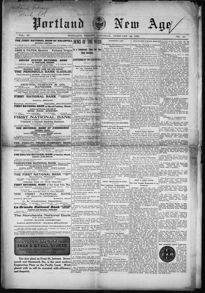 The New Age (Portland), Feb 23, 1907