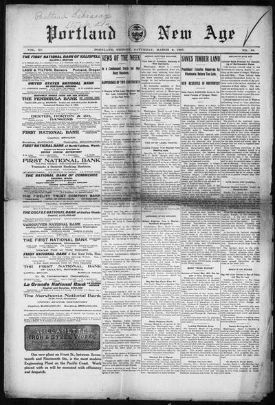 The New Age (Portland), Mar 9, 1907