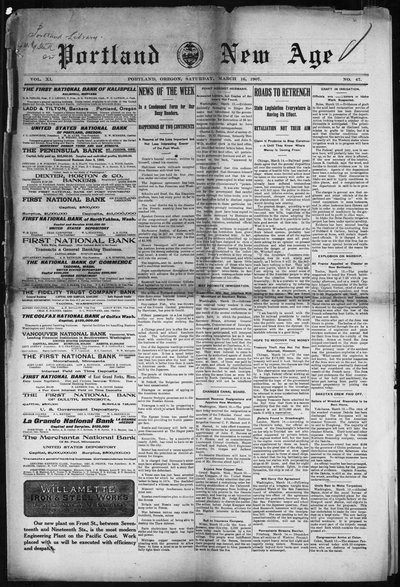 The New Age (Portland), Mar 16, 1907
