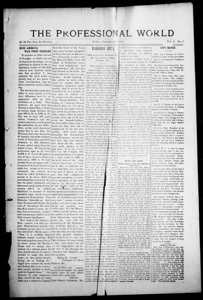 The Professional World, Nov 29, 1901