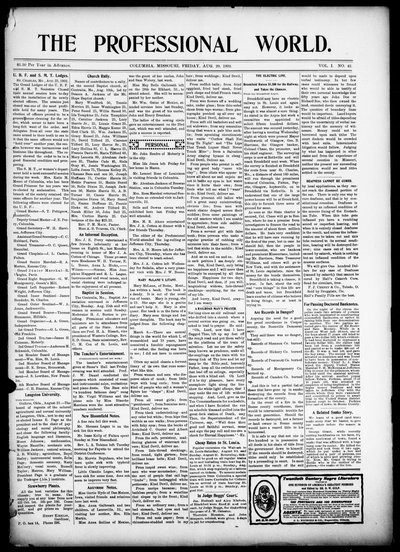 The Professional World, Aug 29, 1902