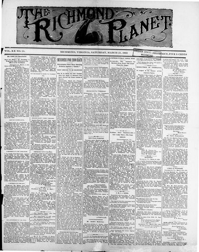 Richmond Planet, Mar 21, 1903