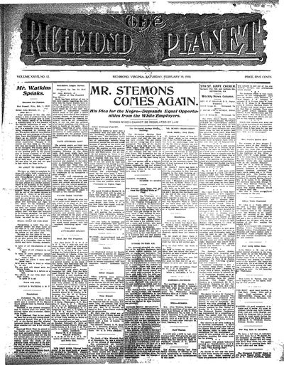 Richmond Planet, Feb 19, 1910