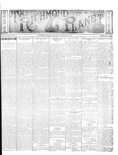 Richmond Planet, Feb 19, 1921