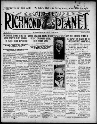 Richmond Planet, Aug 18, 1923