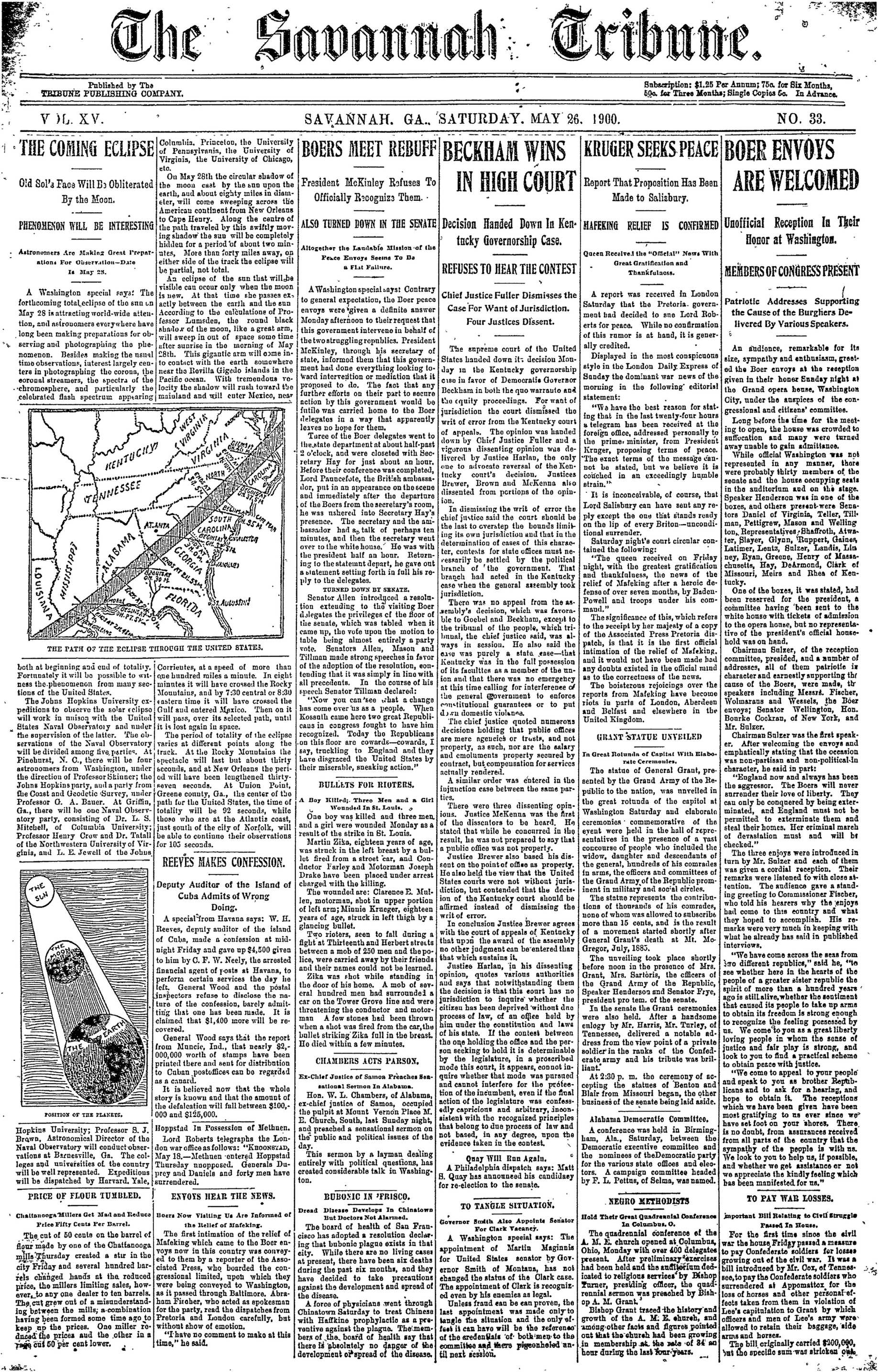 Savannah Tribune, May 26, 1900