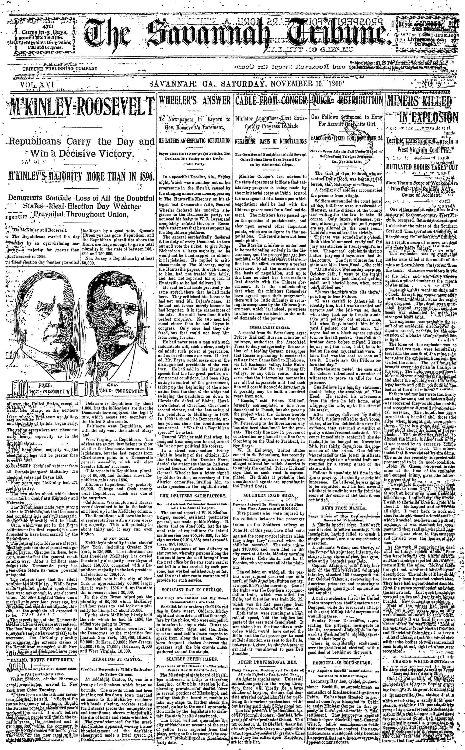 Savannah Tribune, Nov 10, 1900