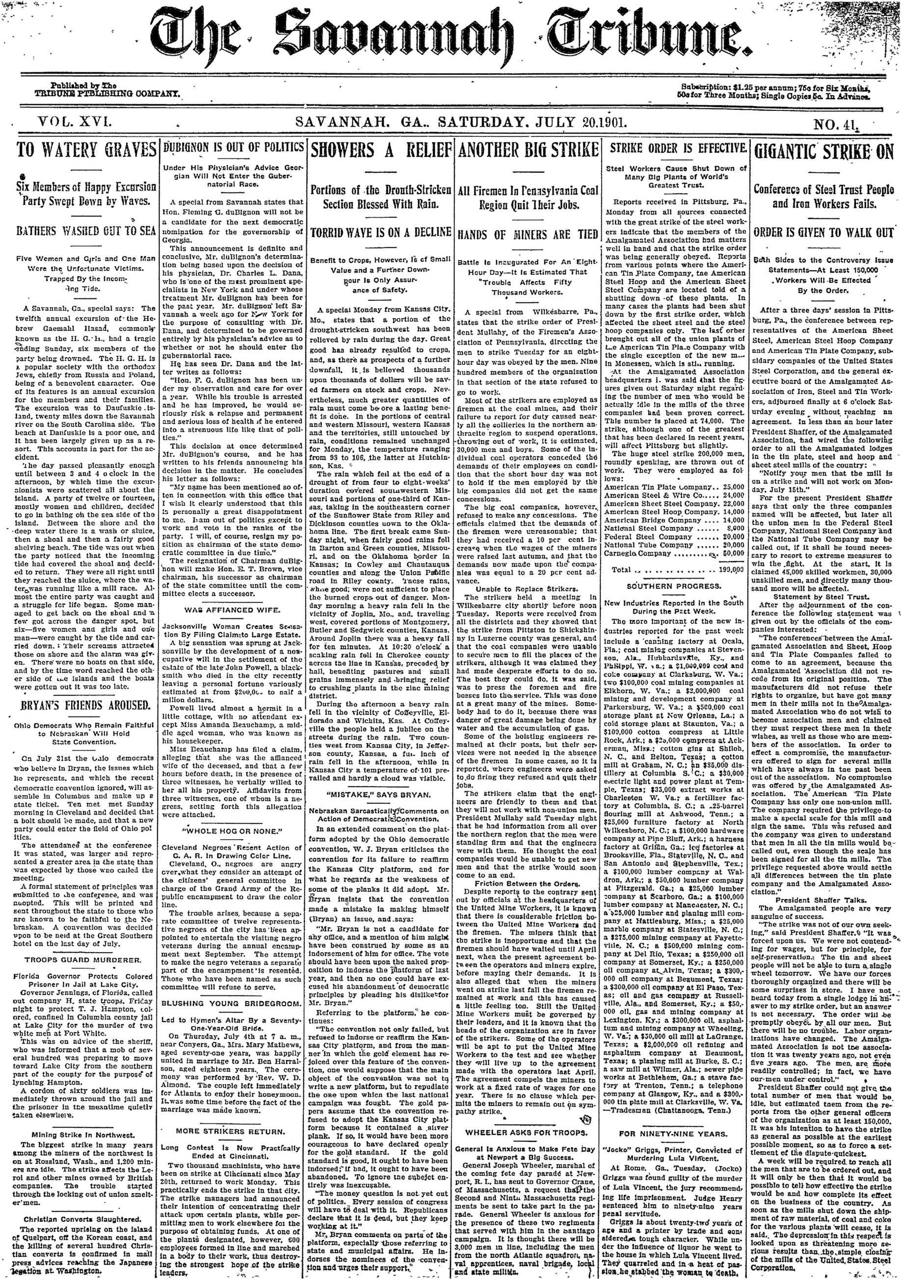 Savannah Tribune, Jul 20, 1901