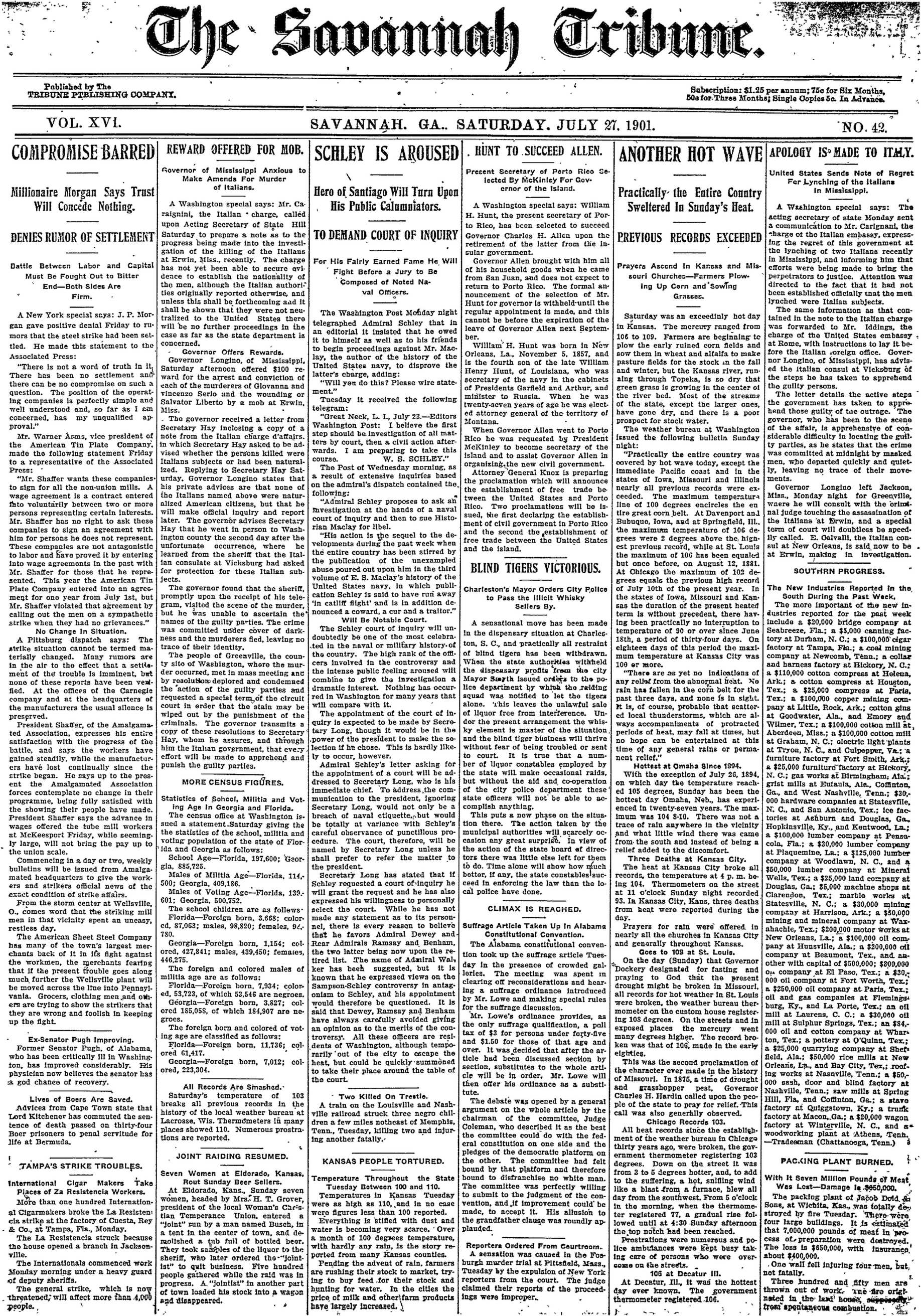 Savannah Tribune, Jul 27, 1901
