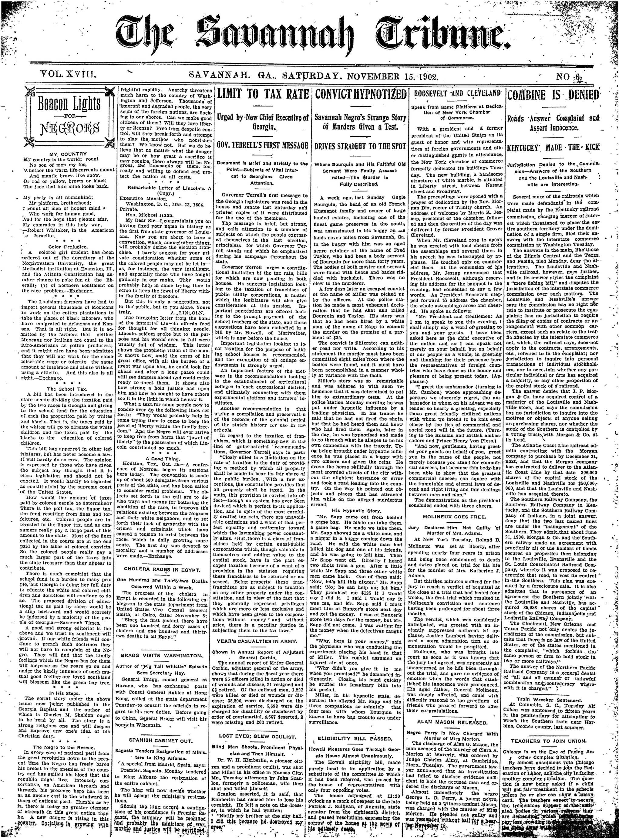 Savannah Tribune, Nov 15, 1902