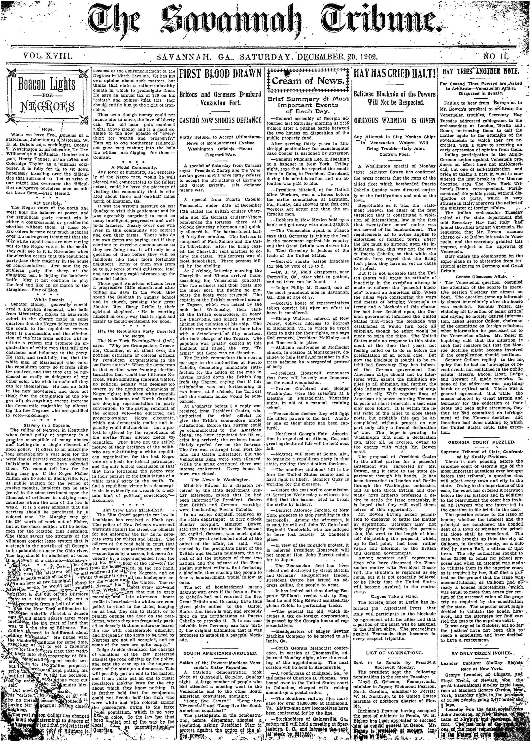 Savannah Tribune, Dec 20, 1902
