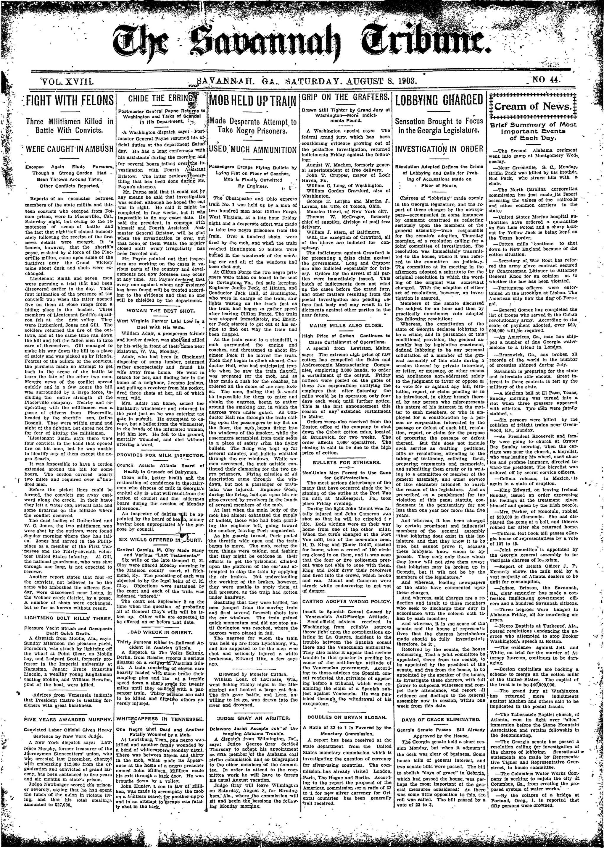Savannah Tribune, Aug 8, 1903