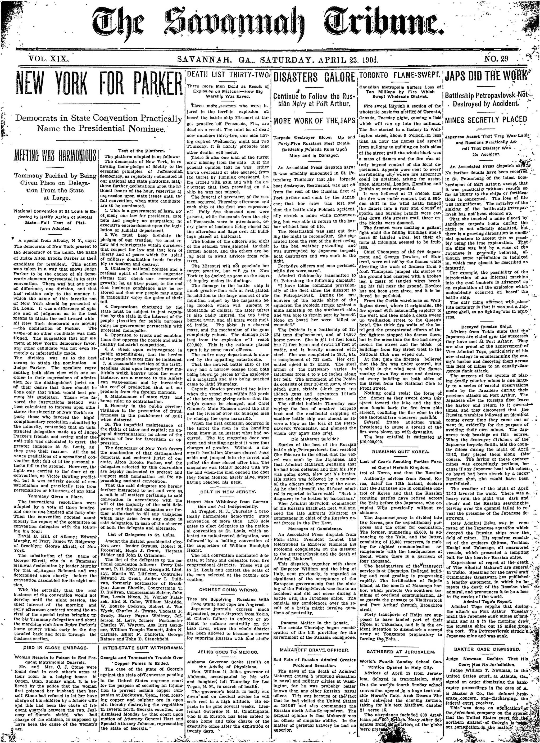 Savannah Tribune, Apr 23, 1904