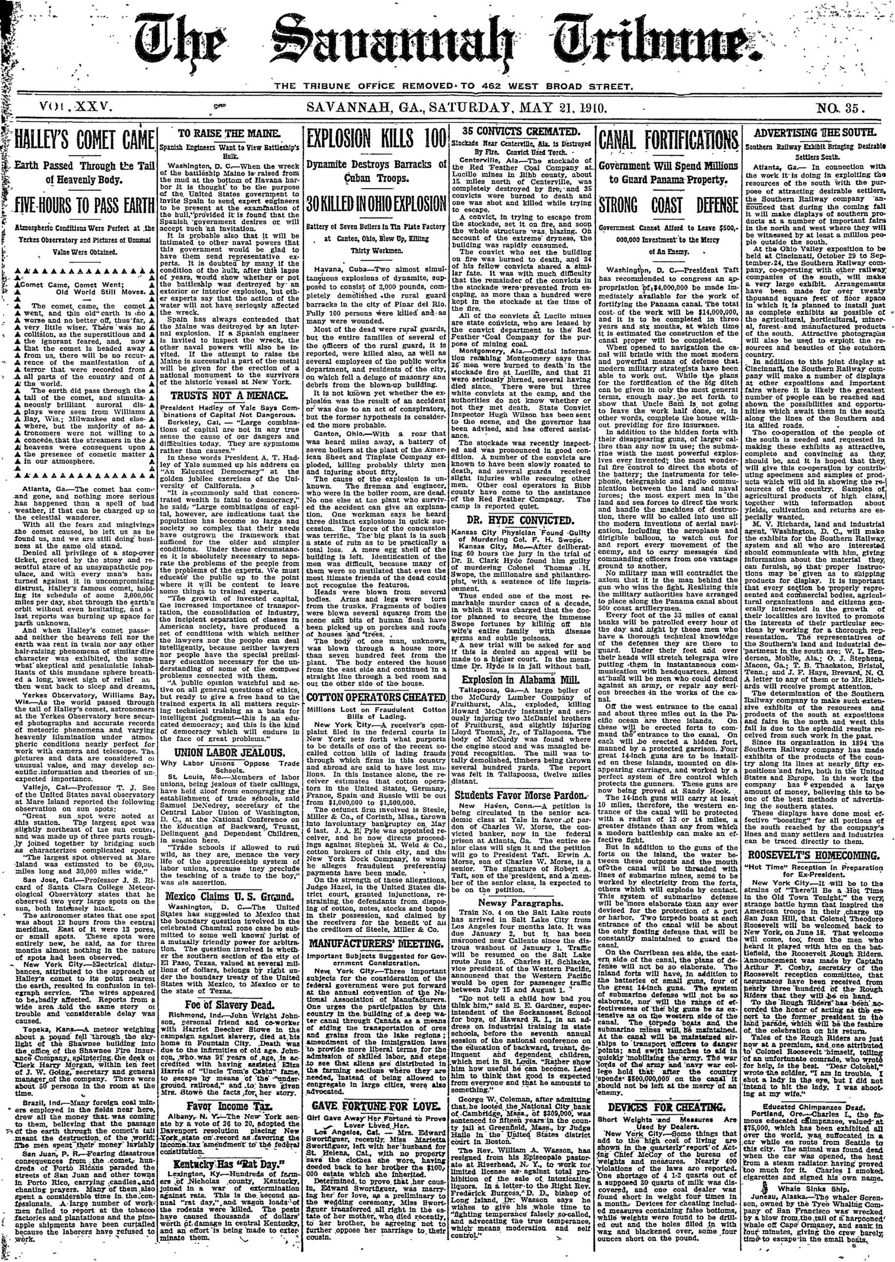 Savannah Tribune, May 21, 1910