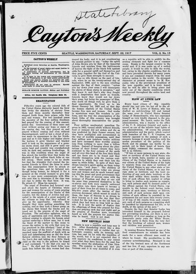 Cayton's Weekly, Sep 22, 1917