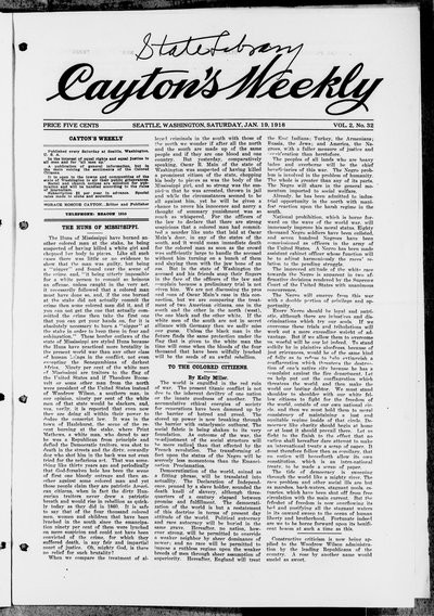 Cayton's Weekly, Jan 19, 1918
