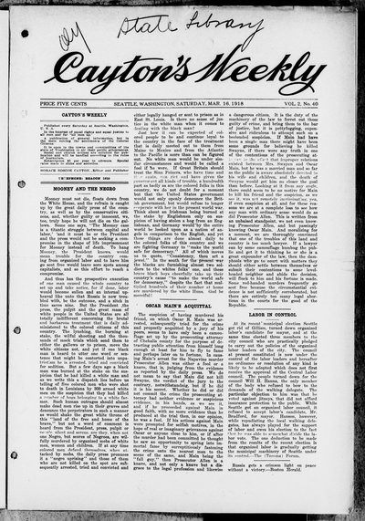 Cayton's Weekly, Mar 16, 1918