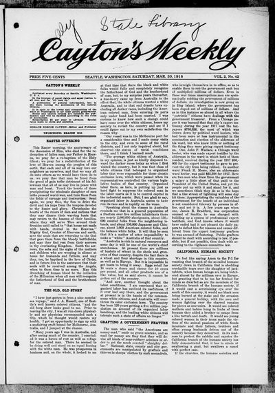 Cayton's Weekly, Mar 30, 1918