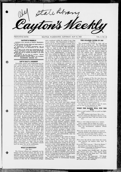 Cayton's Weekly, May 11, 1918