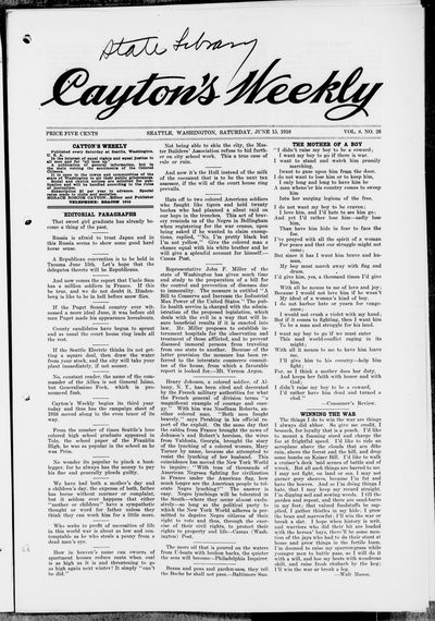 Cayton's Weekly, Jun 15, 1918