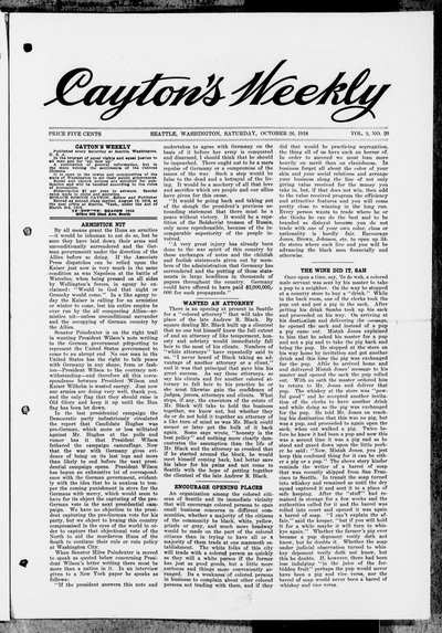 Cayton's Weekly, Oct 26, 1918
