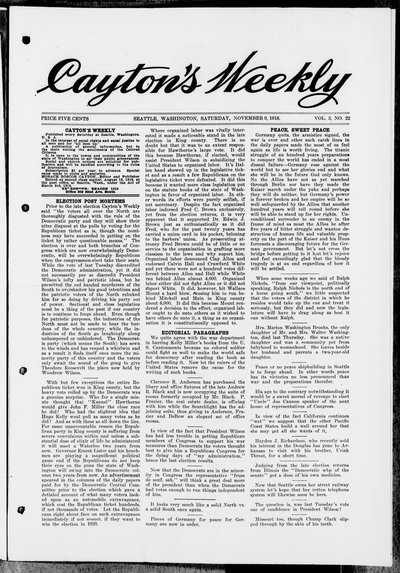Cayton's Weekly, Nov 9, 1918