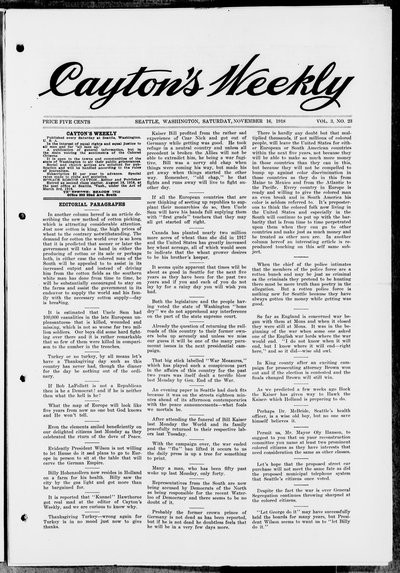 Cayton's Weekly, Nov 16, 1918