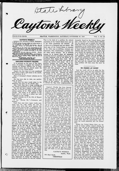 Cayton's Weekly, Nov 30, 1918