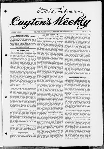 Cayton's Weekly, Dec 28, 1918