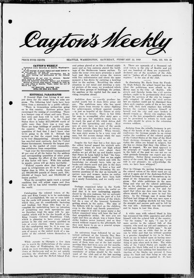 Cayton's Weekly, Feb 22, 1919
