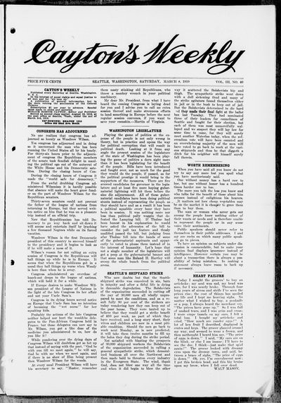 Cayton's Weekly, Mar 8, 1919