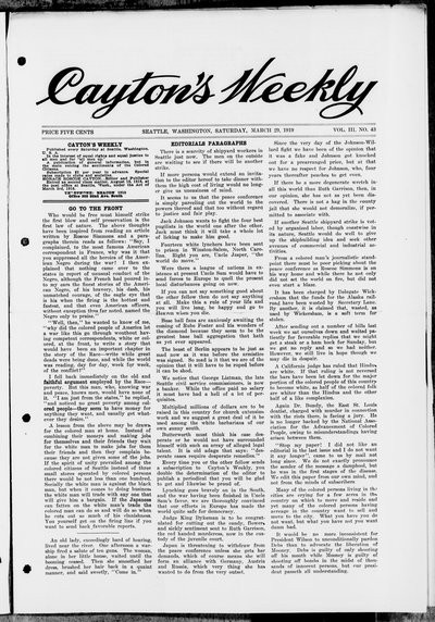 Cayton's Weekly, Mar 29, 1919