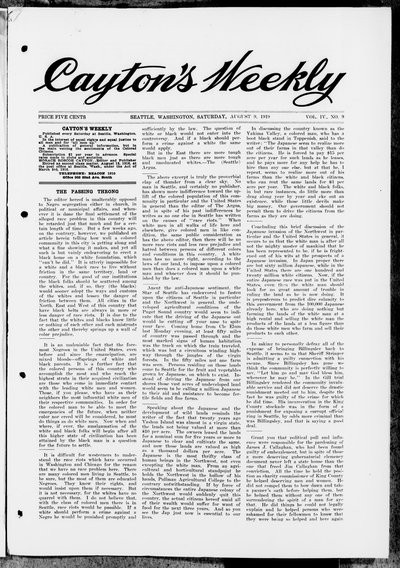 Cayton's Weekly, Aug 9, 1919