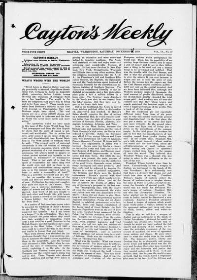 Cayton's Weekly, Dec 20, 1919