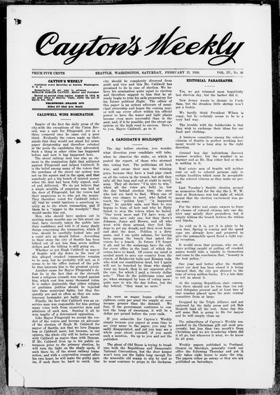Cayton's Weekly, Feb 21, 1920