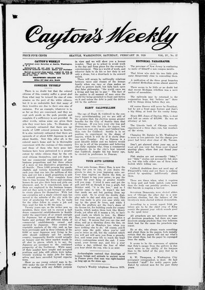 Cayton's Weekly, Feb 28, 1920