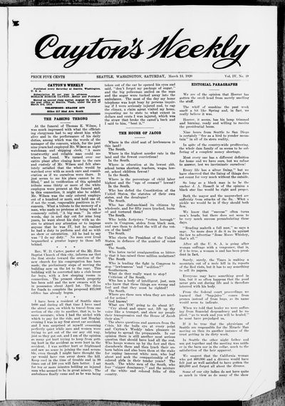 Cayton's Weekly, Mar 13, 1920
