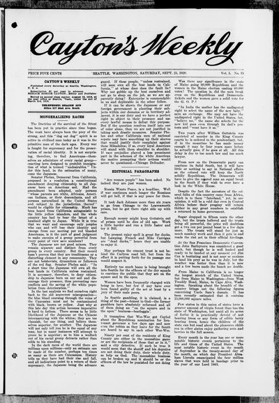 Cayton's Weekly, Sep 25, 1920