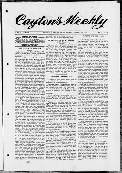 Cayton's Weekly, Nov 20, 1920