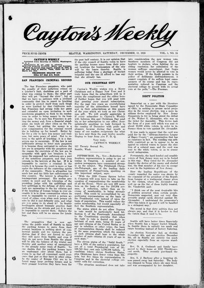Cayton's Weekly, Dec 11, 1920