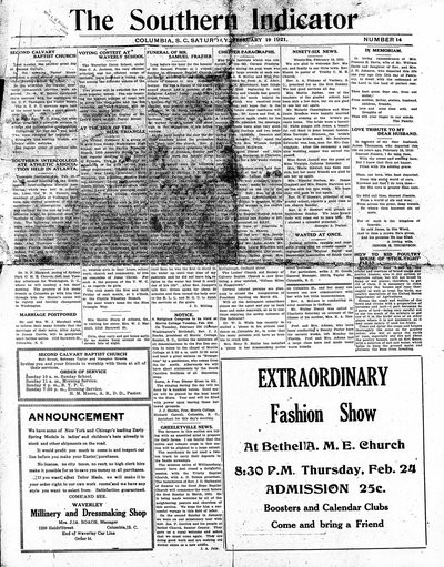 Southern Indicator, Feb 19, 1921