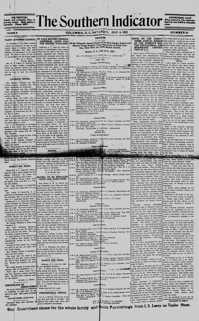 Southern Indicator, Jul 9, 1921