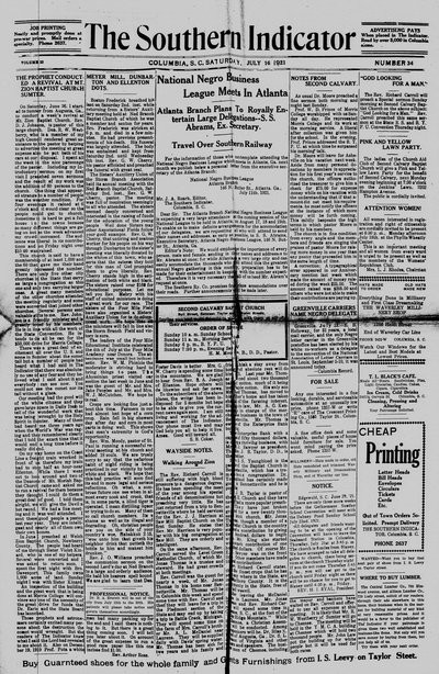 Southern Indicator, Jul 16, 1921