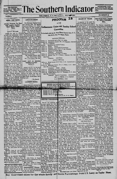 Southern Indicator, Jul 23, 1921