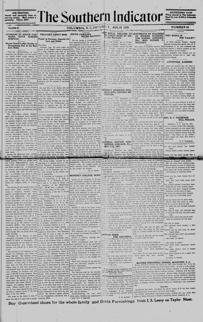 Southern Indicator, Aug 27, 1921